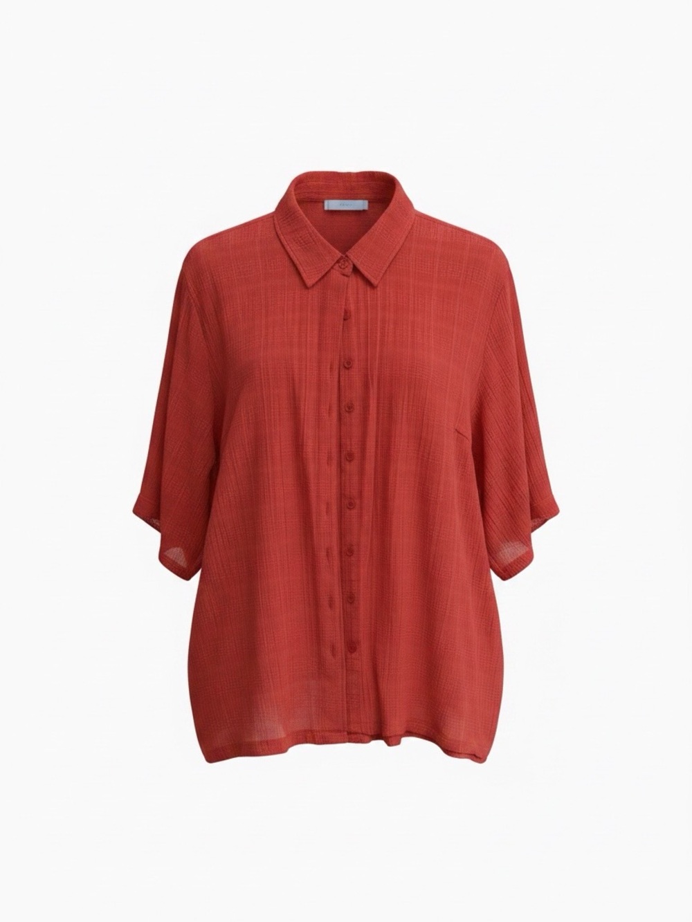NWT Liz and Me Womans Size 2X 22/24W Red Gauze Cotton Shirt Blouse